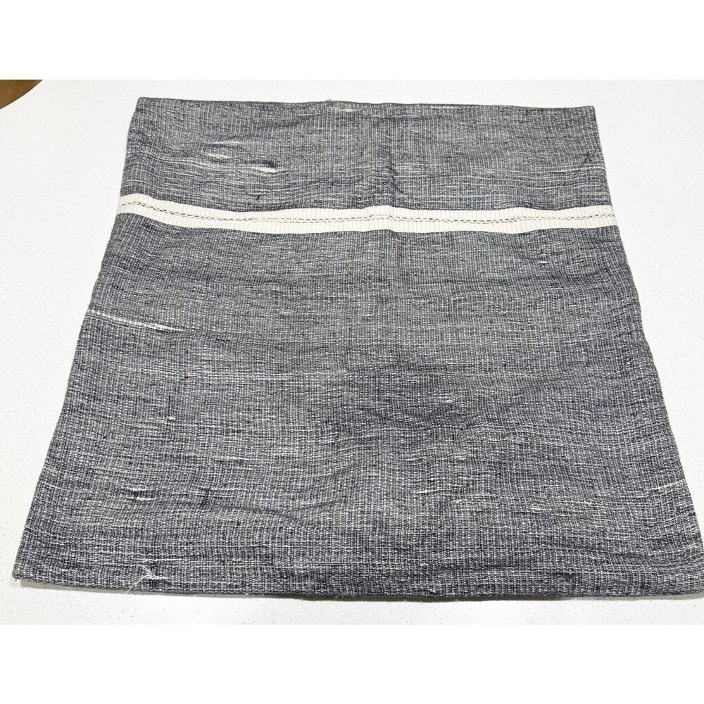 West Elm‎ 24”x24” Blue White Silk Blend Throw Pillow Cover